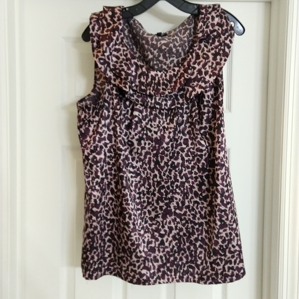 Apt 9 leopard ruffle blouse